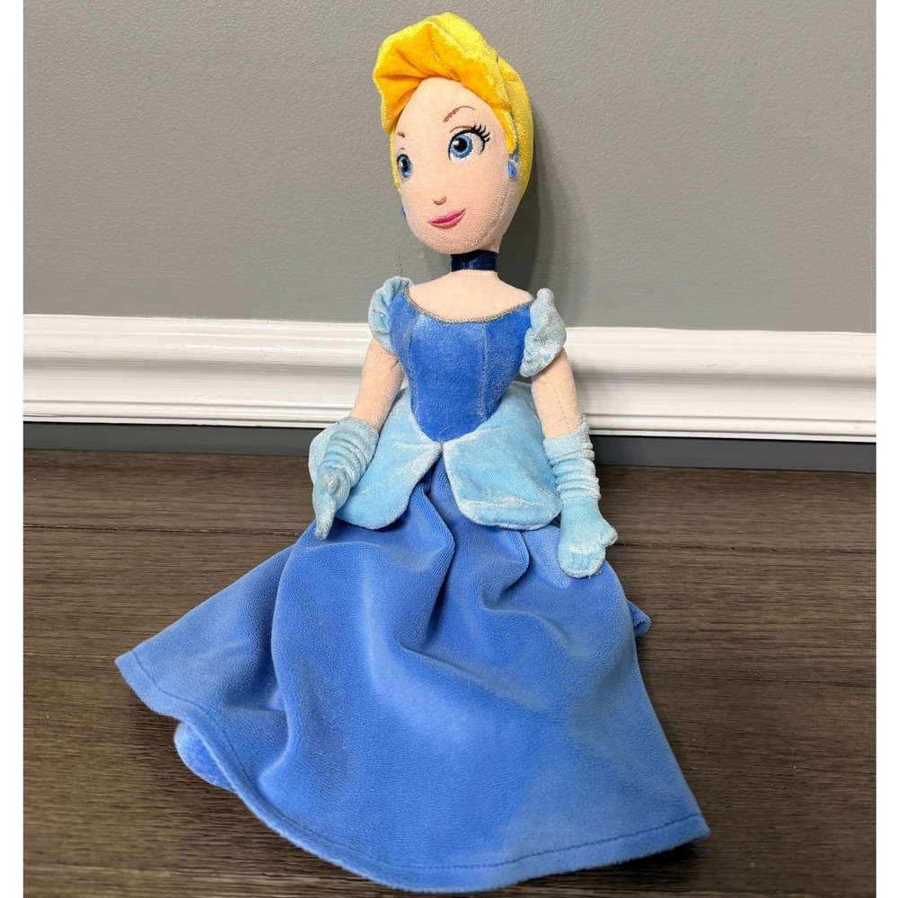 Disney Store Cinderella Plush Princess Doll Blue Ballgown Stuffed Toy